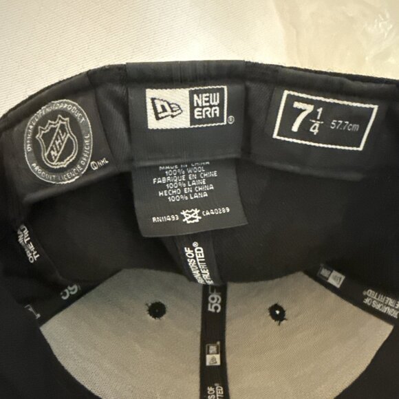 Edmonton Oilers NHL Official NewEra 59fifty Black and white Hat Wool Size 7 1/4 - Picture 6 of 9